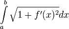 \int\limits_a^b\sqrt{1+f'(x)^2}dx