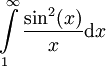 \int\limits_1^\infty \frac{\sin^2(x)}x\mathrm dx