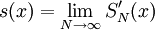 s(x)=\lim_{N\to\infty} S_N'(x)