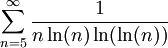 \sum_{n=5}^\infty \frac1{n\ln(n)\ln(\ln(n))}