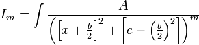 I_m=\int\frac{A}{\left(\left[x+\frac{b}{2}\right]^2+\left[c-\left(\frac{b}{2}\right)^2\right]\right)^m}