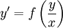 y'=f\left(\frac yx\right)
