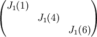 \begin{pmatrix}
J_1(1) &  & \\ 
 &  J_1(4)& \\ 
 &  & J_1(6)
\end{pmatrix}