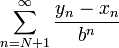 \sum\limits_{n=N+1}^\infty\frac{y_n-x_n}{b^n}