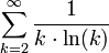 \sum_{k=2}^\infty\frac{1}{k\cdot\ln(k)}