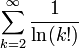 \sum_{k=2}^\infty\frac{1}{\ln(k!)}