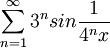 \sum_{n=1}^\infty 3^nsin\frac{1}{4^nx}