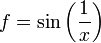 f=\sin\left(\frac{1}{x}\right)