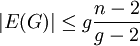 |E(G)|\le g\frac{n-2}{g-2}