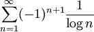 \sum_{n=1}^{\infty}(-1)^{n+1}\frac{1}{\log n}