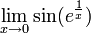 \lim\limits_{x\to 0}\sin(e^{\frac{1}{x}})