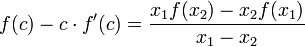 f(c)-c\cdot f'(c)=\frac{x_1f(x_2)-x_2f(x_1)}{x_1-x_2}