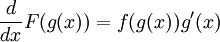 \frac{d}{dx}F(g(x))=f(g(x))g'(x)
