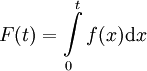 F(t)=\int\limits_0^t f(x)\mathrm dx