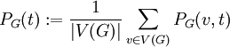 P_G(t):=\frac1{|V(G)|}\sum_{v\in V(G)}P_G(v,t)