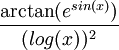 \frac{\arctan (e^{sin(x)})}{(log(x))^2}