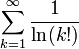 \sum_{k=1}^\infty\frac{1}{\ln(k!)}