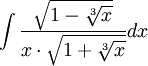 \int \frac {\sqrt{1-\sqrt[3]{x}}}{x\cdot \sqrt{1+\sqrt[3]{x}}}dx