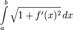 \displaystyle\int\limits_a^b\sqrt{1+f'(x)^2}\,dx