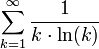 \sum_{k=1}^\infty\frac{1}{k\cdot\ln(k)}