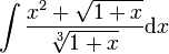 \int\frac{x^2+\sqrt{1+x}}{\sqrt[3]{1+x}}\mathrm dx