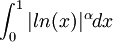 \int_0^1|ln(x)|^\alpha dx